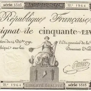 Meilleure Qualité Billet France 50 Livres France assise - 14-12-1792 - Sign. Chradier