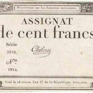 Produit De Marque Billet France 100 Francs 18 Nivose An III - 7.1.1795 - Sign. Chibou