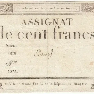 Petit Prix Billet France 100 Francs 18 Nivose An III - 7.1.1795 - Sign. Edouard