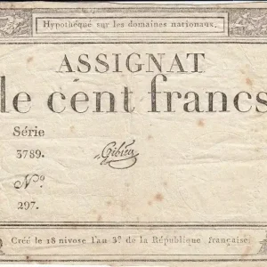 Acheter Direct Billet France 100 Francs 18 Nivose An III - 7.1.1795 - Sign. Gibier