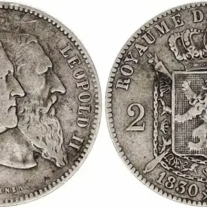 Tendance Belgique 2 Francs Léopold II - 1880