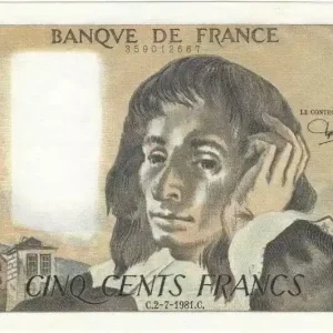 Billet France 500 Francs Pascal - 02-07-1981 Série Q.144 Exclusif