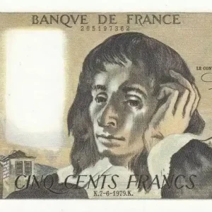 Expédié Aujourd’hui Billet France 500 Francs Pascal - 07-06-1979 Série B.107