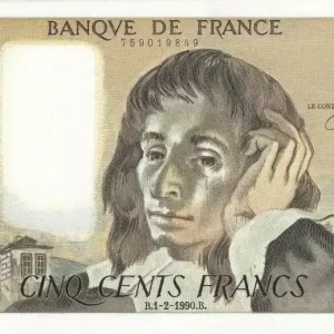 Billet France 500 Francs Pascal - 01-02-1990 - Série Q.304 Réduction