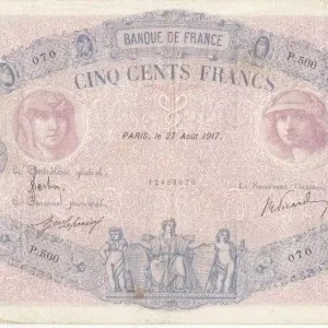 Meilleur Choix Billet France 500 Francs Rose et Bleu - 27-08-1917 Série P.500