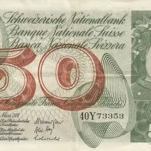 Billet Suisse 50 Francs Fillette - Cueillette des pommes - 07-03-1973 Nouveauté