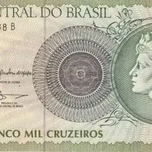 Billet Brésil 5000 Cruzeiros Liberté - 1990 Série A.0541 Meilleur Choix