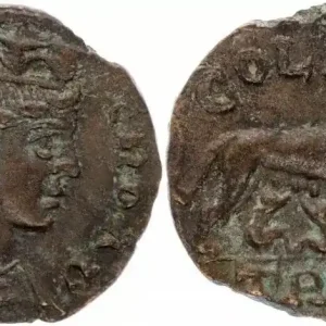 Soldes Rome - Provinces 1 As, Alexandrie (Troade) - Tychè, Louve Romulus et Rémus (250-268)