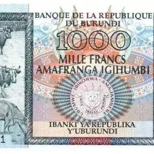 Paiement Sécurisé Billet Burundi 1000 Francs 2000 - Elevage, Monument
