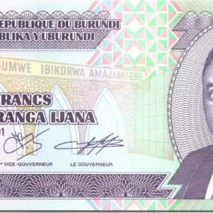 Prix Choc Billet Burundi 100 Francs 2001 - Prince Rwagasore - Construction de maison
