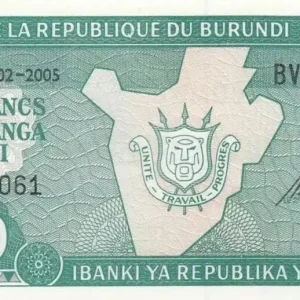 Garantie Incluse Billet Burundi 10 Francs Carte du Burundi - 2005