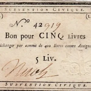 Promotion Saisonnière Billet France 5 Livres Siège de Lyon - 23-08-1793 - n°42919