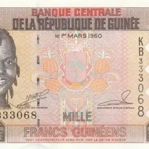 Billet Guinée 1000 Francs Femme - Bauxite - Série KB - 1998 Livraison Mondiale