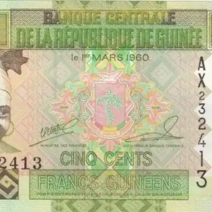 Acheter Direct Billet Guinée 500 Francs Femme - Exploitation minière - Série AX - 2006