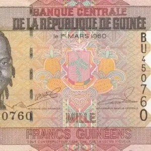 Billet Guinée 1000 Francs Femme - Bauxite - Série BU - 2006 Jusqu’à Épuisement Des Stocks