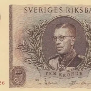 Expédition Rapide Billet Suède 5 Kronor Roi Gustaf VI - 1961
