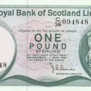 Commander Vite Billet Ecosse 1 Pound Armoiries - Château Edinbourg - 1981