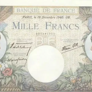 Must-Have Billet France 1000 Francs Commerce et Industrie - 1940