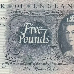 Artisanat Billet Royaume-Uni 5 Pounds Elisabeth II - Britannia - 1963