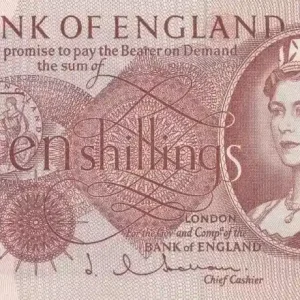 Expédition Rapide Billet Royaume-Uni 10 Shillings Elisabeth II - Britannia - 1962