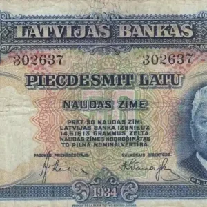 Marque Billet Lettonie 50 Latu K. Ulmanis - 1934
