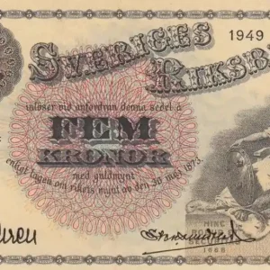 Acheter En Ligne Billet Suède 5 Kronor Svea - Gustav Vasa - 1949