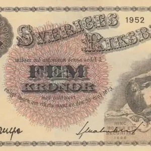 Prix Réduit Billet Suède 5 Kronor Roi Gustaf Vasa - 1952
