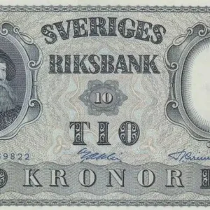 Billet Suède 10 Kronor Roi Gustaf Vasa - 1953 Acheter En Ligne