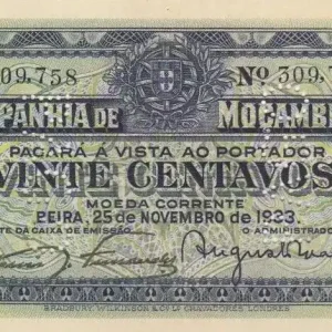 Top Vente Billet Mozambique 20 Centavos, Armoiries - Ornements - 1933 - SPL