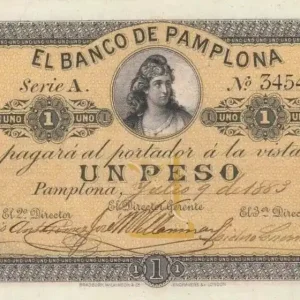 Billet Colombie 1 Peso Femme - 1883 Acheter Direct