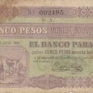Billet Argentine 1 Peso Vache - Uniface - 1868 Meilleur Choix