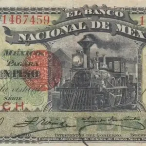 Original Billet Mexique 1 Peso M. Garcia Teruel - Locomotive - 1913
