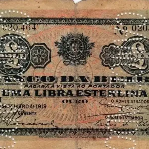 Offre Du Jour Billet Mozambique R.6 1 Libra, Armoiries - Ornements - 1919