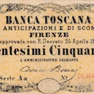 Billet Italie NR.10 50 Centesimi, Vert et noir - Série Aa - 1870 Prix Réduit