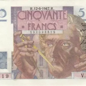 Vente Directe Billet France 50 Francs Le Verrier - 12-06-1947 Série V.77 - SUP+