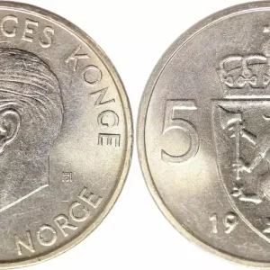 Exclusif Norvège 5 Kroner Roi Olav V - 1964