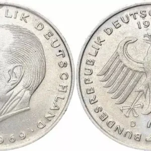 Populaire Allemagne 2 Mark Theodore Heuss - 1975 D