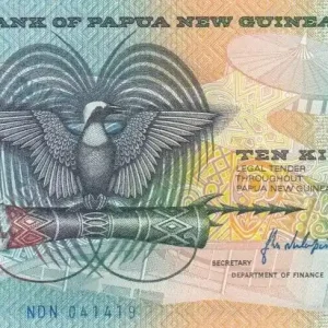 Billet Papouasie-Nouvelle-Guinée 10 Kina Oiseau de Paradis - Artisanat - 1988 Nouvelle Collection