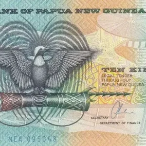 Billet Papouasie-Nouvelle-Guinée 10 Kina Oiseau de Paradis - Artisanat - Série NEA - 1988 Jusqu’à Épuisement Des Stocks