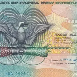 Top Qualité Billet Papouasie-Nouvelle-Guinée 10 Kina Oiseau de Paradis - Artisanat - Série NDG - 1988