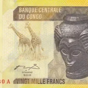 Marque Billet Congo (RDC) 20000 Francs Bashilele - Girafes - 2006 - Neuf
