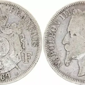 Nouveauté France 2 Francs Napoléon III - Armoiries 1869 A Paris
