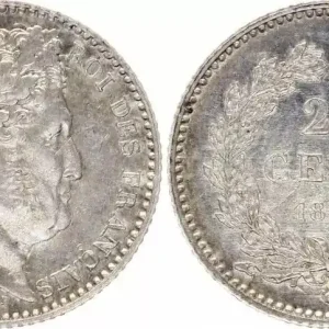 France 25 Centimes Louis-Philippe I - 1845 B Rouen Authentique