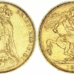 Royaume-Uni 1 Souverain Victoria - Armoiries 1888 Expédié Aujourd’hui