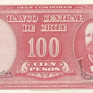 Billet Chili 10 Centesimos/100 Pesos Arturo Prat - Série K - 1960 Bon Marché