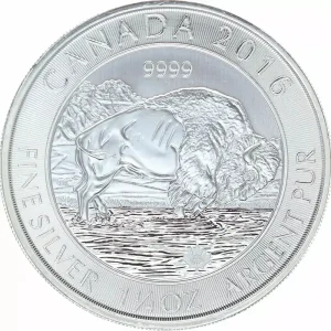 Livraison Gratuite Canada 8 Dollars Elisabeth II - Bison 1 1/2 Oz 2016