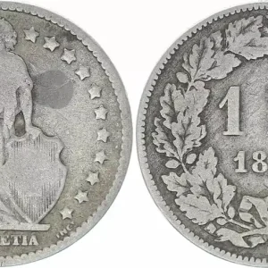 Prix Cassé Suisse 1 Franc Helvetia - 1877 B Berne