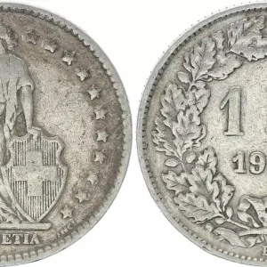 Suisse 1 Franc Helvetia - 1921 B Berne Vente Flash