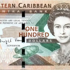 Jusqu’à Épuisement Des Stocks Billet Iles des Caraïbes 100 Dollars Elisabeth II - Sir A. Lewis, Banque Centrale - 2016