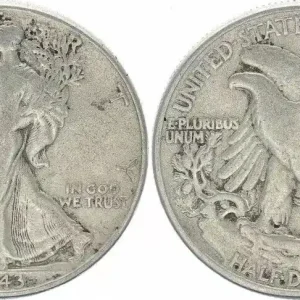 USA 1/2 Dollar Liberty, Aigle - 1943 Populaire